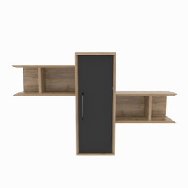 Hanah Home Estantería de Pared Nogal y Negro